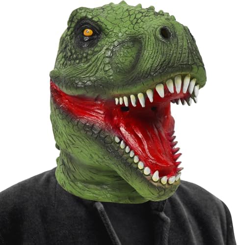 Dinosaur Mask Funny Mask for Adult Dino mask Realistic Latex Animal Head Halloween Cosplay Costume Props for Christmas Easter
