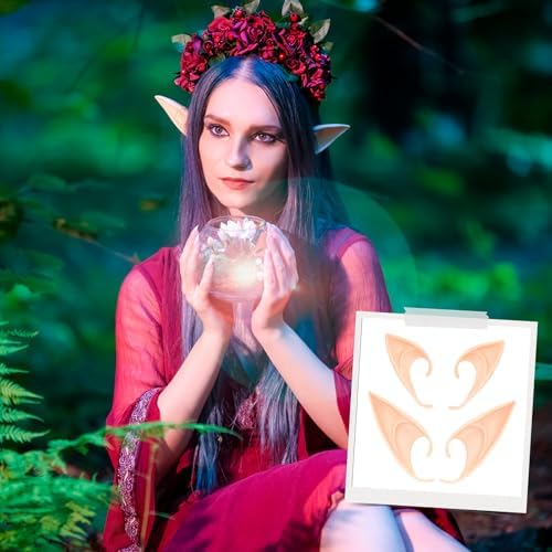 Fairy Pixie Ears, Latex Elf Ears, Anime Party Dress Up Costume Accessories for Halloween Christmas Cosplay Masquerade