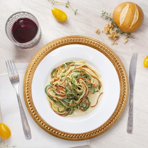 13" Vintage Brown Charger Plate, Rustic Chargers for Dinner Plates, Elegant Table Setting Centerpieces Decor Bulk Wedding Christmas Thanksgiving Holiday Parties Events, Set of 6