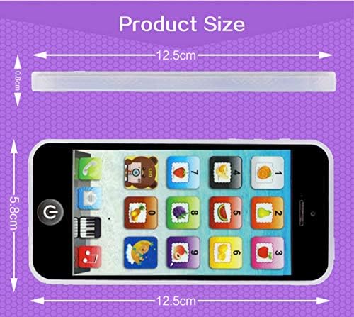 Cooplay Baby IQ Phone Toy Play Music Phone Shape Early Electronic Mobile Songs Learning Smartphone Toddler Education Lights for Christmas Kids