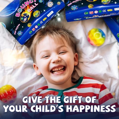 Space Moon Bouncy Ball - Moon Shape High Bouncing Ball for Hand-Eye Coordination - Ideal for Athletes - Great for Christmas, Halloween, Summer Camp, Easter