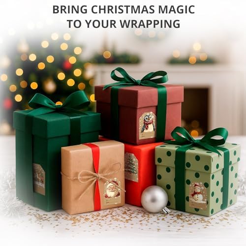 X-Protector Christmas Gift Tags 112 PCS - 3x2 in Christmas Wrapping Paper Name Tags - 5 Sheets of Self-Adhesive Xmas Present Labels Stickers - Peel and Stick Gift Wrap Tags!