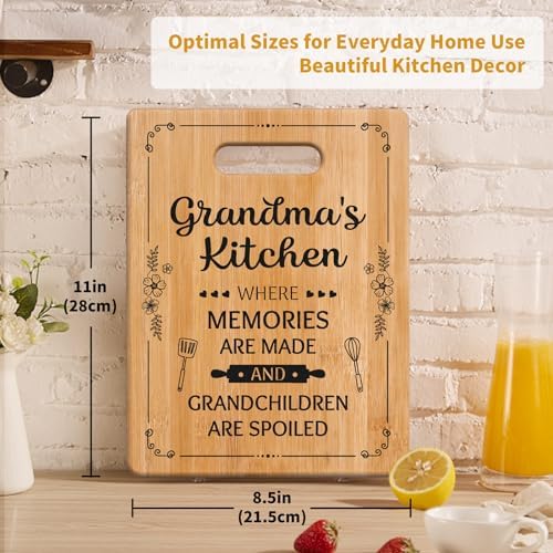 Grandma Gifts, Grandma Birthday Gifts, Unique Grandma's Cutting Board, Best Christmas Birthday Mothers Day Gifts for Grandmother Nana Granny from Granddaughter Grandson