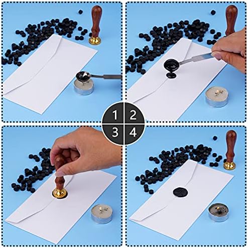 102 Pieces Octagon Wax Seal Beads, Premium Black Sealing Wax Beads for Letters and Certificates, Valentine’s Day Cards, Wedding Invitations, Wine Package, Gift Wrapping, Christmas Card