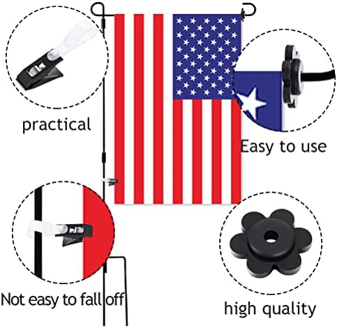 10 Pcs Garden Flag Rubber Stoppers and Anti-Wind Garden Flag Clips, Rubber Garden Flag Stoppers Holder Flag Stops Clips for Christmas Garden Yard Flag Pole Stand