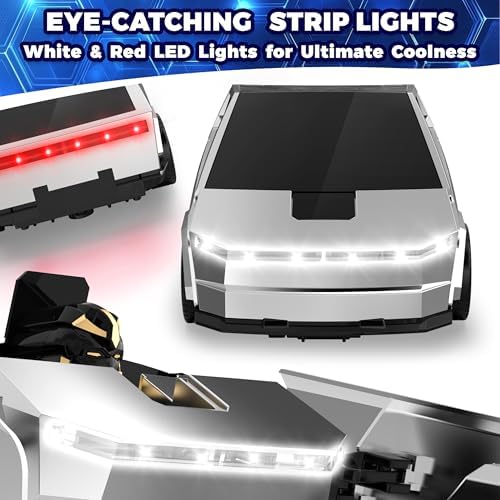 Transform RC Cyber Pickup Truck Cars Robot Toy for Kids, 2.4GHz Remote Control Car with One-Button Deformation 360° Rotation LED Lights Christmas Birthday Gifts for Boys Age 4-7-8-12（1:18 Scale ）