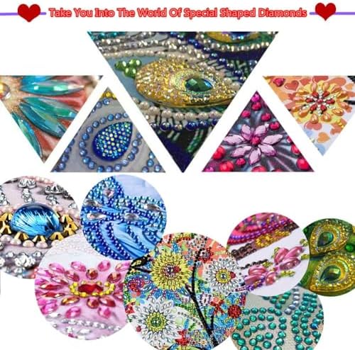Christmas Diamond Art Hanging Kits for Adults, Special Shaped Diamond Painting,Double Sided 5D DIY Acrylic Diamond Art Painting Window Pendants Home Garden Wall Hanging Kits Cane candy wreath Ornament