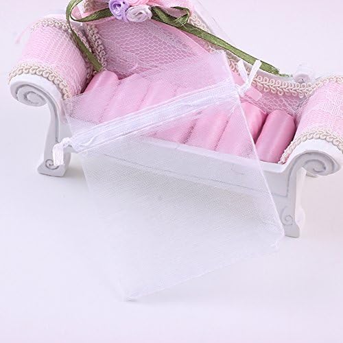 Wudygirl 100pcs Organza Bags 4X6 Gift Bags with Drawstring Jewelry Pouches for Party Wedding Favor Christmas Candy Baby Shower (White 4x6)