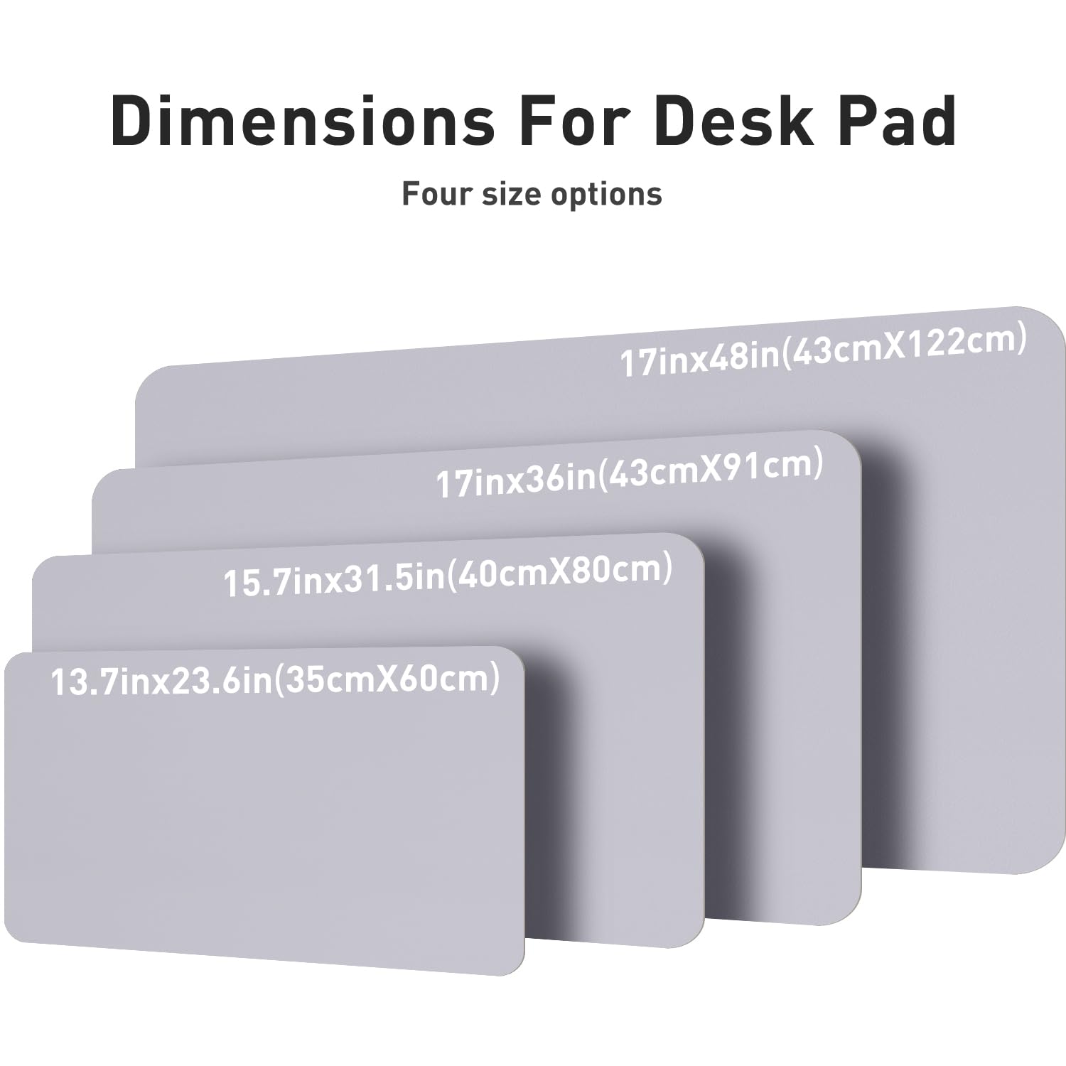 Aothia Large PU Leather Desk Pad Protector - Non-Slip Mouse Pad & Writing Mat for Office/Home, Waterproof, Easy to Clean (23.6" x 13.7", Smoky Lavender)
