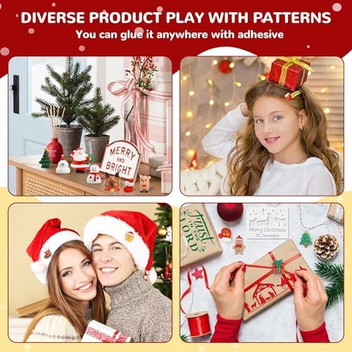 100+pcs Christmas Mini Resin Figures 71 StylesTiny Resin Animals Little Small Figures Christmas Party Favors Bag Fillers Garden Miniatures Figurines (Classic Christmas)