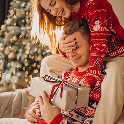 2 Rolls Christmas Raffia - 524 Ft Colored Matte Raffia Paper Ribbon Packing Twine for Craft Gift Wrapping DIY Crafts Holiday Decoration