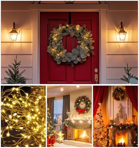 12 Inch 10 Sets Metal Floral Hoop Centerpiece with Wood Stands and LED Fairy Lights, Gold Metal Rings for Christmas Party Dream Catcher Wedding Table Wreath Decor, Wall Hanging Wreaths