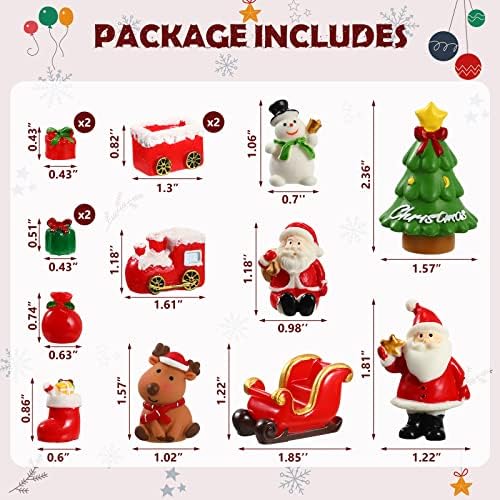 15 Pcs Christmas Aquarium Decorations Miniature Fish Tank Decoration Resin Christmas Tree Santa Elk Snowman Decor Xmas Series Landscape Ornament Figurine for Holiday Fish Tank Supplies Table Decor