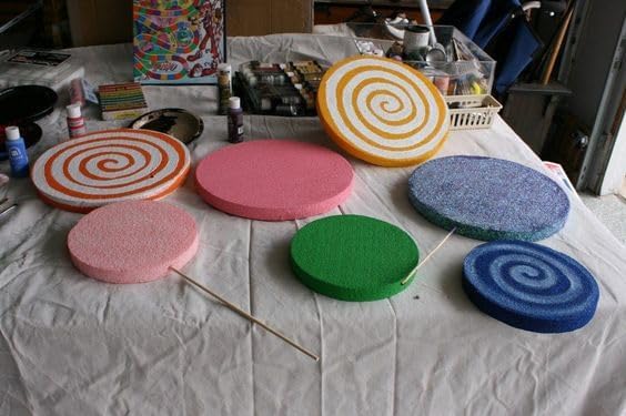 Crafare 8 Inch Round Foam Circles for Crafts 5 Pack 1 Inch Thick Round Polystyrene Craft Discs White for Wedding Holiday Christmas Crafts Making and School Projects DIY