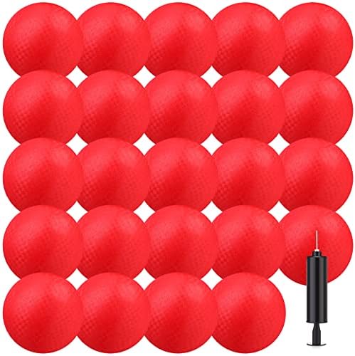 Yunsailing Dodgeballs Bulk Operation Christmas 6 Inch Playground Balls, Rubber Bouncy Inflatable Kickball with Pump for Kids Adults Outdoor Handball Games Christian Donation Gifts