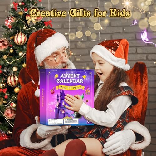 Advent Calendar 2025 for Girls - 24 Days Magic DIY Potion Kit Christmas Countdown Calendar, Halloween Gifts Arts and Crafts Stocking Stuffers Activities Toys for Kids Girl