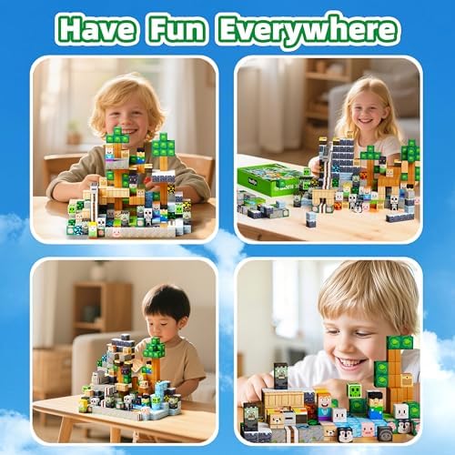150PCS Magnetic Building Blocks Set Toys, Kids Classroom Magnet Blocks Sensory Toy for Toddlers STEM Learning, Construction Stacking Toy for Kids Boys and Girls Christmas Birthday Gifts