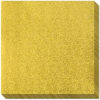 100 PCS Foil Candy Wrappers, 4x4 inches Chocolate Candy Wrappers aluminum foil sheets, DIY Homemade Candy Packaging for Christmas, Easter, Thanksgiving, and Birthday Party (Gold)