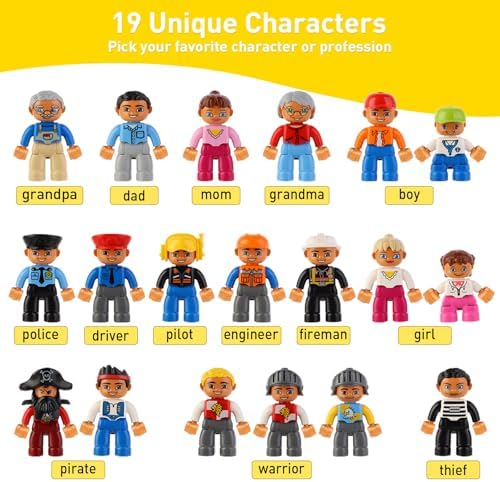 Minifigures Pack, 19PCS People Figures Only Series Building Block, Kids Mini Action Figures for Christmas Stocking Stuffers, Xmas Toys Figures Minifigs Gifts, Birthday Party Favors for Boys and Girls