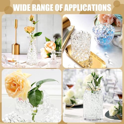 ZTML MS 60,000 Pieces Clear Water Gel Jelly Beads Clear Water Beads, Vase Fillers for Centerpieces, Floating Candle Making, Christmas New Year Decoration Floral Arrangement (Transparent)