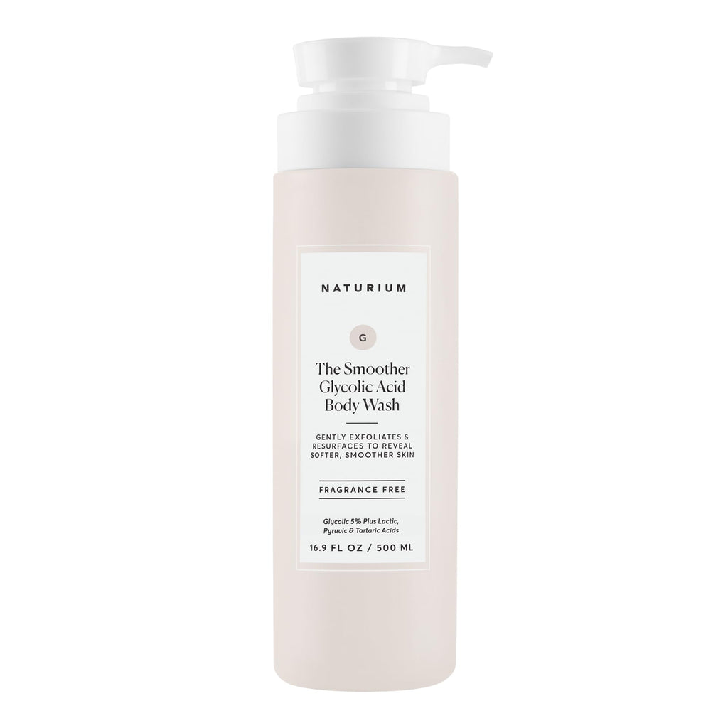 Naturium The Smoother Glycolic Acid Exfoliating Body Wash, Soft & Smoothing Cleanser, 16.9 oz