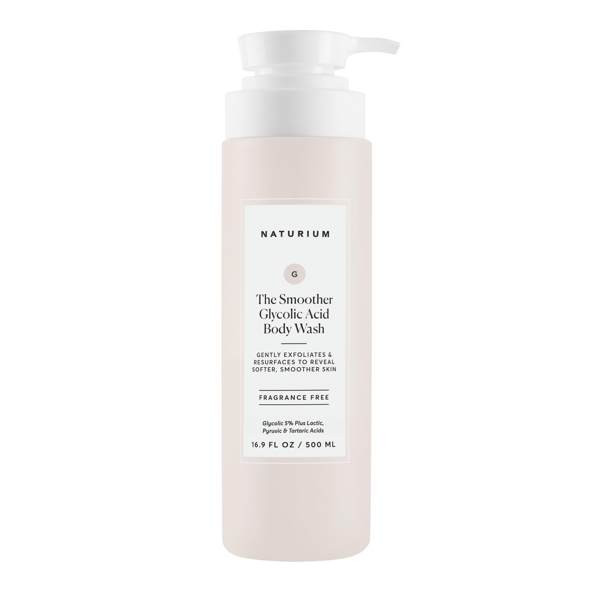 Naturium The Smoother Glycolic Acid Exfoliating Body Wash, Soft & Smoothing Cleanser, 16.9 oz