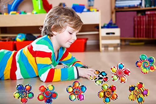 12 Pcs Fidget Spinners Pop Toys for Party Favors, Sensory Fidget Toys Bulk for Classroom Prizes, Easter Christmas Valentine Gifts for Kids Easter Basket Stuffers