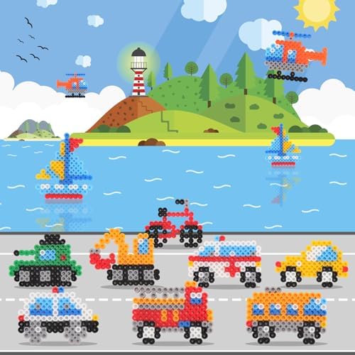 Homgaty 10mm Large Fuse Beads Kit 1000 pcs XL, 10 Colors Patterns Home School Arts and Crafts, Melting Beads for Adult Crafts Set as Christmas Birthday Gifts for Adult