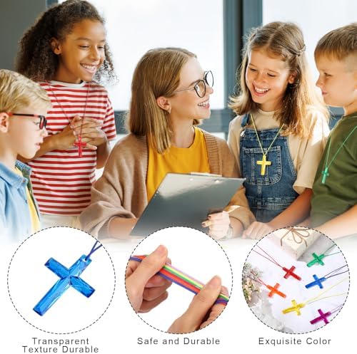 Hiboom 6 Pcs Christmas Deflated Soccer Ball Bulk with Pumps & Cross Necklace Size 3, 4, 5 Outside Sport Training Machine Stitched Ball Operation Christmas Bulk Items for Christian Charity Gift