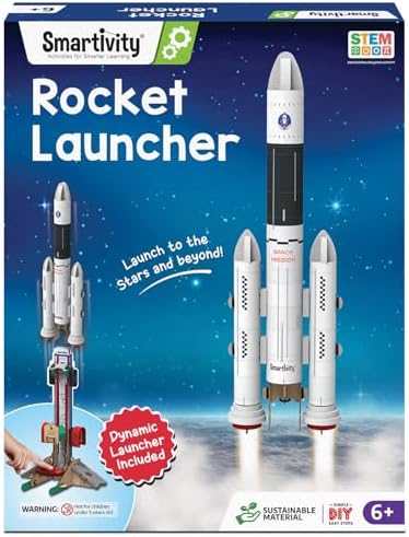 Smartivity Rocket Launcher STEM Kit for Kids 6, 7, 8, 9, 10, 11, 12 Years Old | Build Your Own Rocket and Launcher | Christmas, Birthday Gift for Smart Kids | DIY Science Toy for Boys & Girls