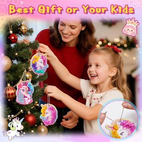 CrispPlay Princess Unicorn Girl Toys, Crafts for Kids Ages 4-8 8-12, 9pcs Poke Art Craft Kits for 4 5 6 7 8 9 Year Old Girls Birthday Christmas Gifts, Pretty Princess Game, Mess Free, Funny