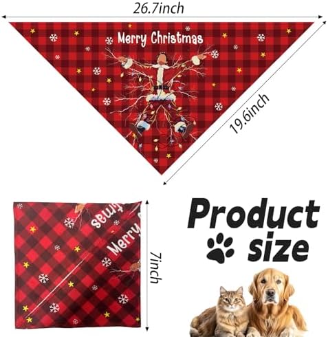 Christmas Vacation Decorations Gifts,2 Pcs Funny Christmas Vacation Movie Dog Bandanas,for Pet Christmas Party Costume Accessories Decoration
