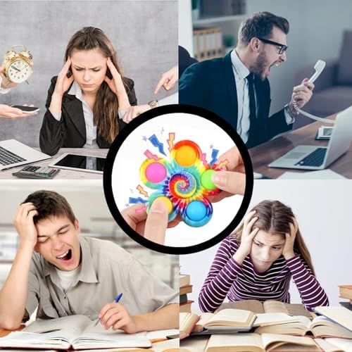 6PCS Fidget Spinner Set, Great Sensory Toys for Kids 4-12, Anxiety Relief for Boys and Girls, Perfect for Birthday Party Favors and Classroom Prizes, Fun for Christmas Goodie Bags