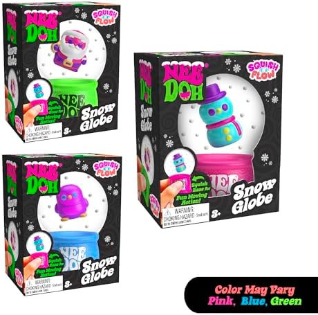 Schylling NeeDoh Squishmas Squish N' Snow Globes - Christmas Squeeze Toy - Assorted Colors - Ages 3 to Adult (Pack of 1)