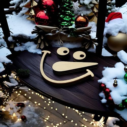 10 Piece Wooden Snowman Face Blank Craft Kit, Christmas Wooden Space Decorations, Reusable DIY Snowman Crafts for Christmas Home, Wall Decorations, Party Supplies