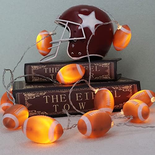 Yayfazy Football Decor String Lights, 6.5ft 10LED Light Up Football Decorations Battery Operated for Sports Theme Party, Christmas Fall Football Ornaments, Birthday Gifts for Boys, Son, Grandson