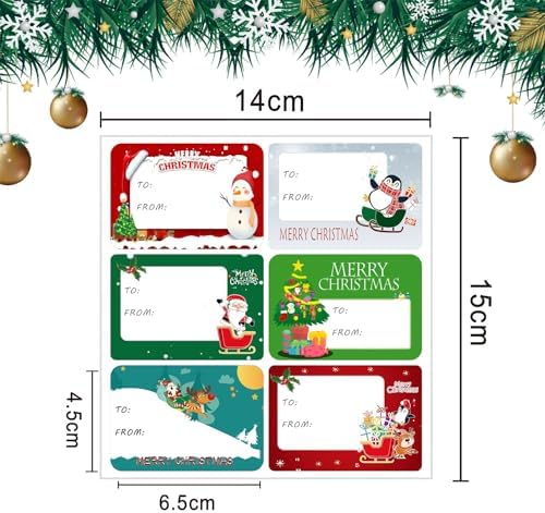 120 PCS Christmas Tags Stickers, Merry Xmas Gift Tags & Labels Christmas Stickers Labels