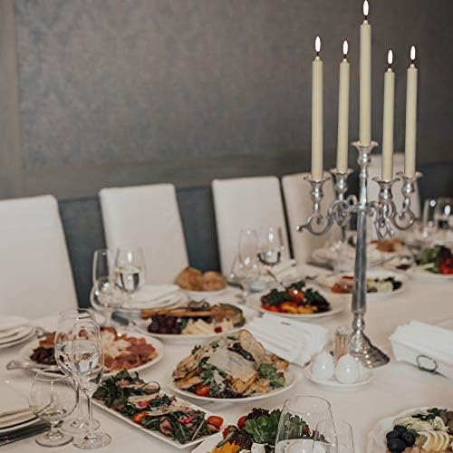 Wondise Flameless Window Candles with Timer & Remote, 10" Battery Operated 3D Wick LED Flickering Window Candles for Christmas Decoration, Removable Gold Holder and Suction Cups Included(6 Pack)