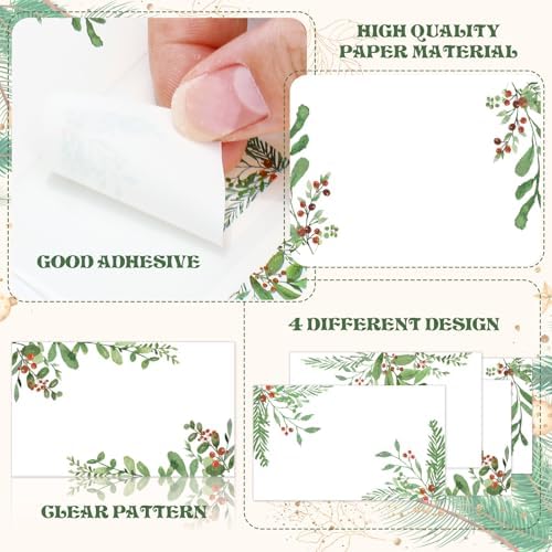 Whaline Christmas Direct Thermal Labels Xmas Holly Berry Coding Label Stickers Self-Adhesive Thermal Label Printer Decals for Xmas Party Business, 500Pcs