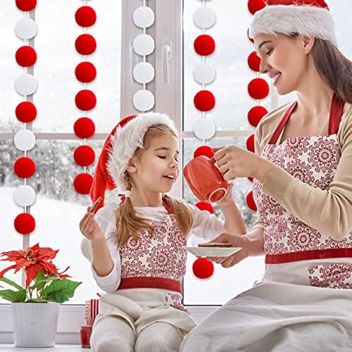 WILLBOND 50 Pcs Christmas Large Pom Poms for Crafts, 2 Inch Halloween Fluffy Pompoms Giant Acrylic Balls Holiday Costume Fuzzy Ball for DIY Crafts Supplies Party Decorations(Red, White)