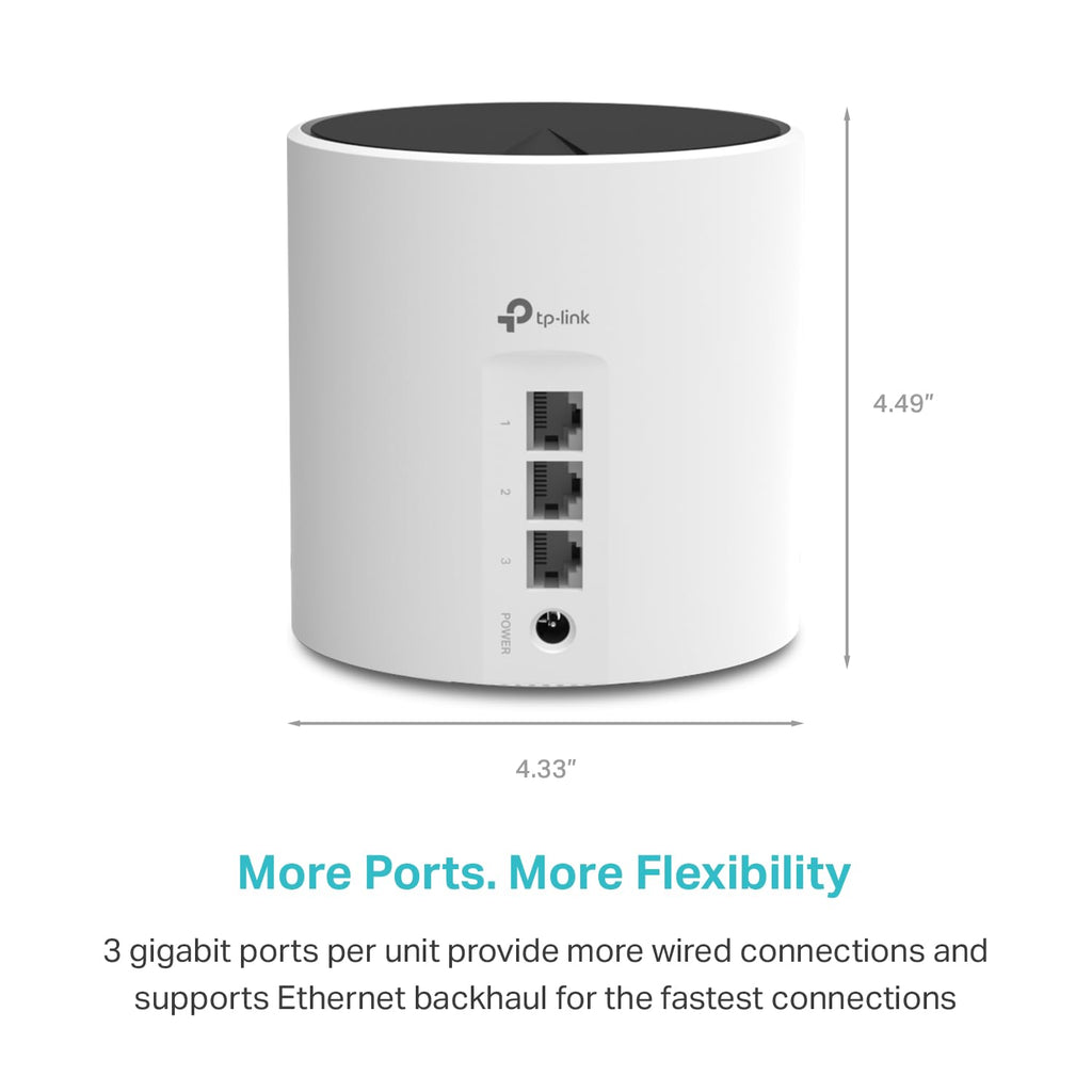 TP-Link Deco X55 AX3000 WiFi 6 Mesh System - Covers up to 4500 Sq.Ft, Replaces Wireless Router and Extender, 3 Gigabit Ports per Unit, Supports Ethernet Backhaul, Deco X55(2-Pack)