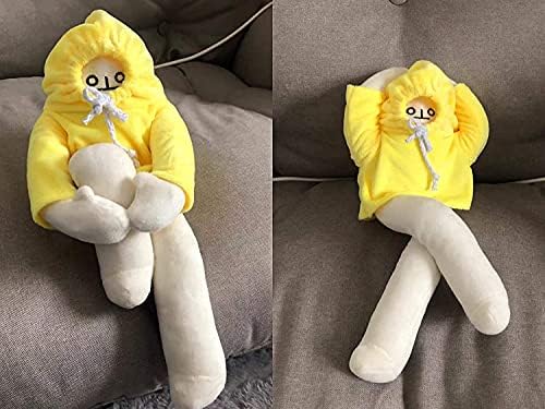 Plush Banana Man Toy, 16inch Weird Banana Man Doll with Magnet, Funny Poseable Decompression Toy Stuffed Animals Doll Gifts for Boys Girls Birthday Party Christmas(Yellow)