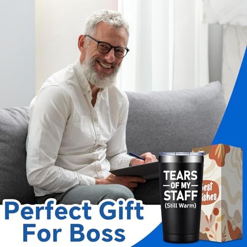 Boss Gifts for Men Women - Boss Day Gifts - Christmas, Appreciation, Retirement Gift for Bosses, Employees, Leader - Tears of My Staff - 20oz Bosses Tumbler