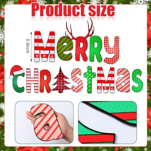 Xuhal 14 Pcs Christmas Car Magnet Set Reflective Merry Christmas Car Decal Large Xmas Garage Magnet Sticker for Refrigerator Mailbox Outdoor Garage Door Xmas SUV Decoration(Stylish)