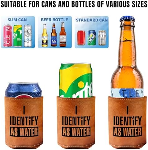 Gifts for Dad Grandpa Husband, 12Oz Faux Leather Can Cooler, Christmas Stocking Stuffers Gift, Funny Gag Mens Gifts ldeas from Daughter Son for Men White Elephant Gifts for Adults with Humorous Design