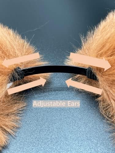 Agymo leopard Fox Wolf Cat Ears Headband, Animal Furry Ears,Christmas Halloween Ears,Gorou Cosplay Costume Accessory