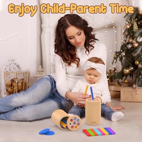 ZIZZ Montessori Toys for 1-3 Years Old - Color Sorting Toys for 1-3 Year Old Toddler Color&Shape Learning Game Educational Toy for Toddler Ages 2-4 Toddlers Christmas Birthday Gifts