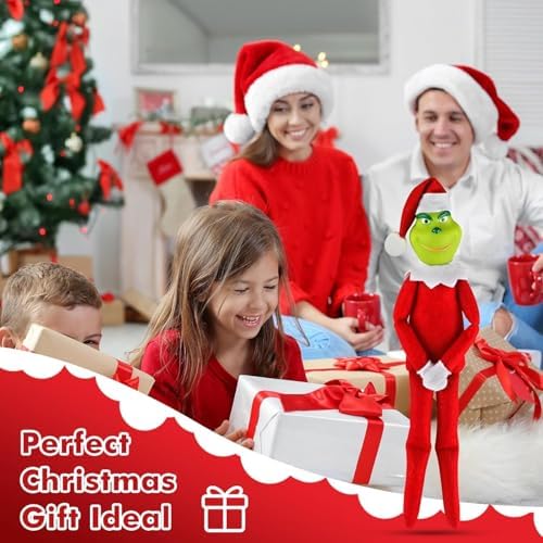 12.6'' Red Christmas Monster Plush Toy, Christmas Stuffed Figures Doll for Kids and Christmas Tree Home Decorations(Red)