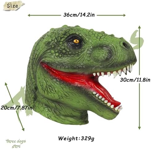 Dinosaur Mask Funny Mask for Adult Dino mask Realistic Latex Animal Head Halloween Cosplay Costume Props for Christmas Easter