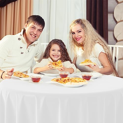 12 Pack Christmas Round Disposable Tablecloth, Red White Green Circle Plastic Tablecloth Bulk, Italy Theme Table Covers for Christmas Family Gathering Dining Banquet Italian Party Decoration,84inch